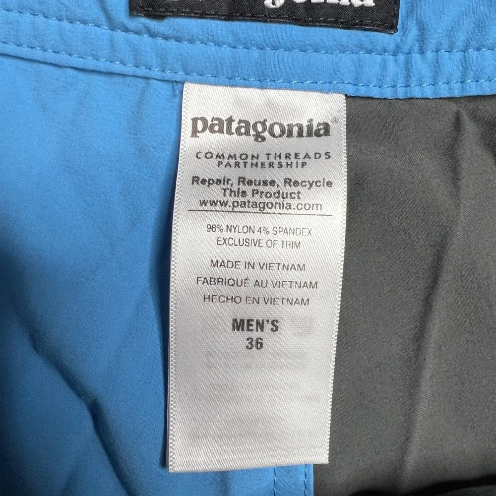 Patagonia Men's 36 Stretch Wavefarer Board Shorts Swim‎ Trunks Skipper Blue 21